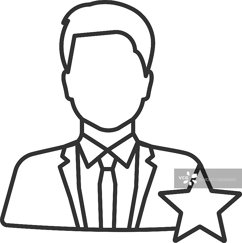 演员或电视节目主持人线性图标图片素材