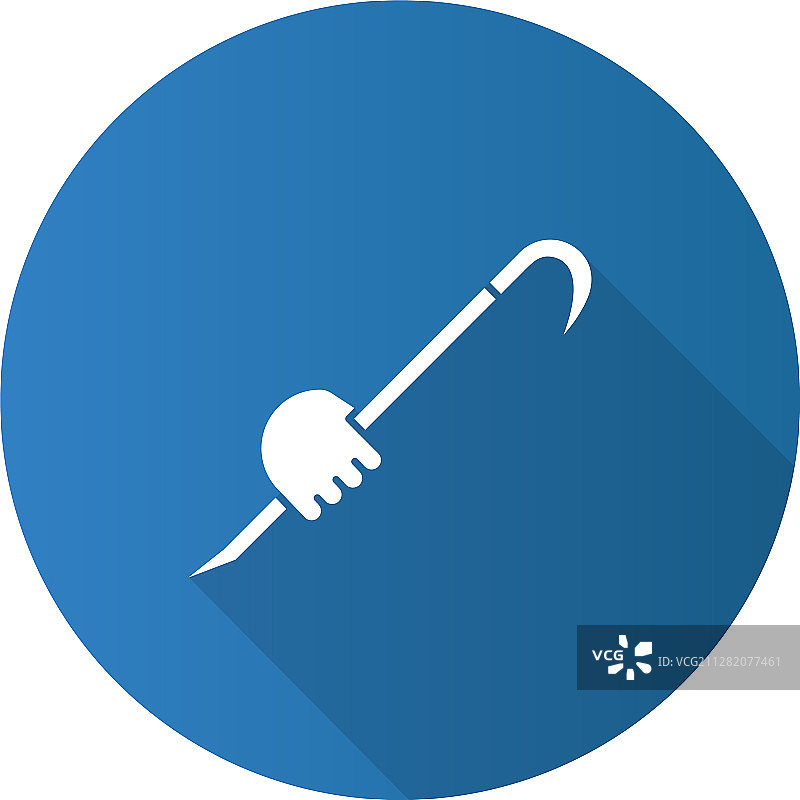 手持撬棍扁平线性长阴影图标图片素材