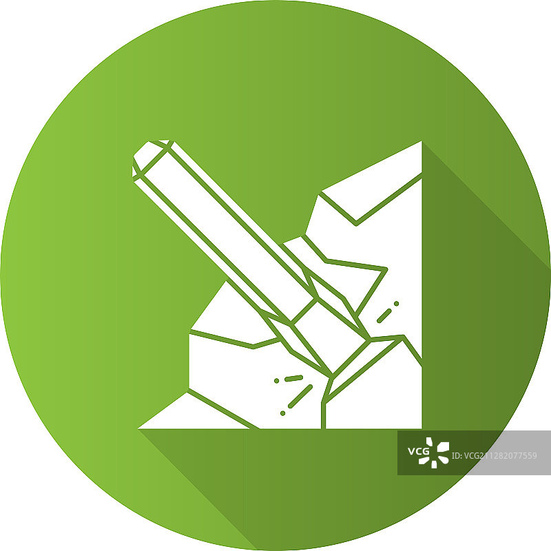 扁平线性长阴影铁凿图标图片素材