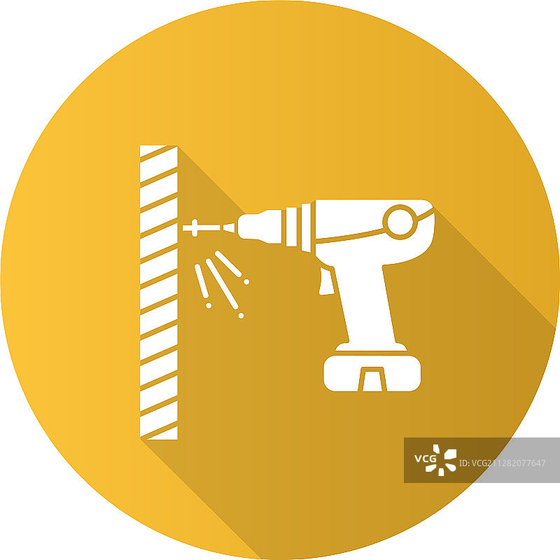 便携式电动螺丝刀扁平线性长款图片素材