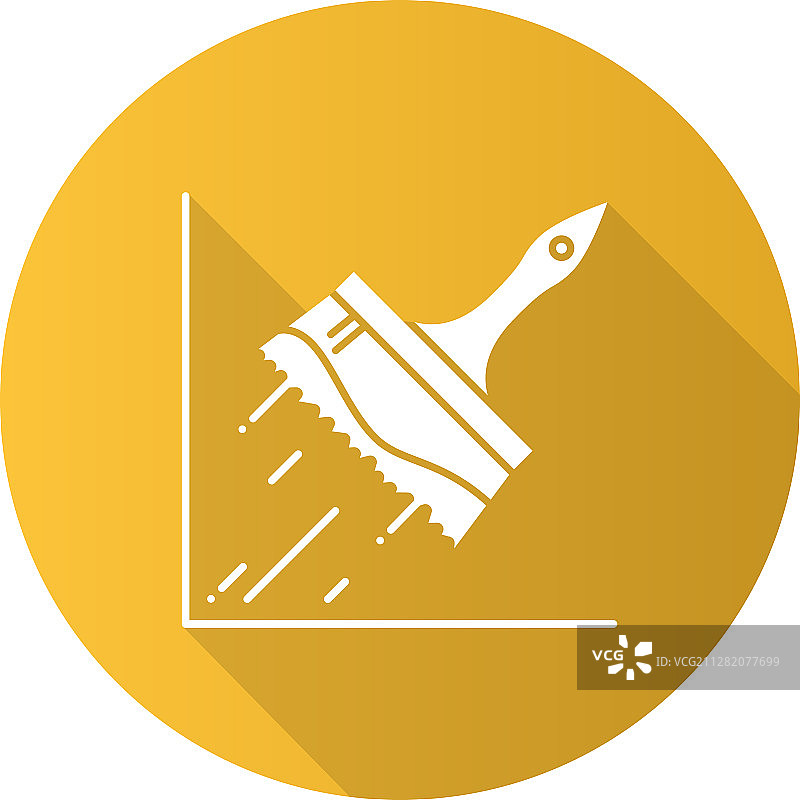 大号画笔扁平线性长阴影图标图片素材