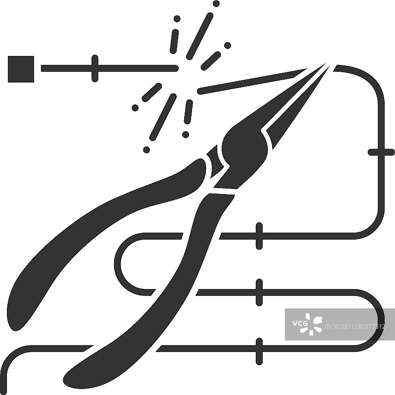 尖嘴钳剪线字形图标图片素材