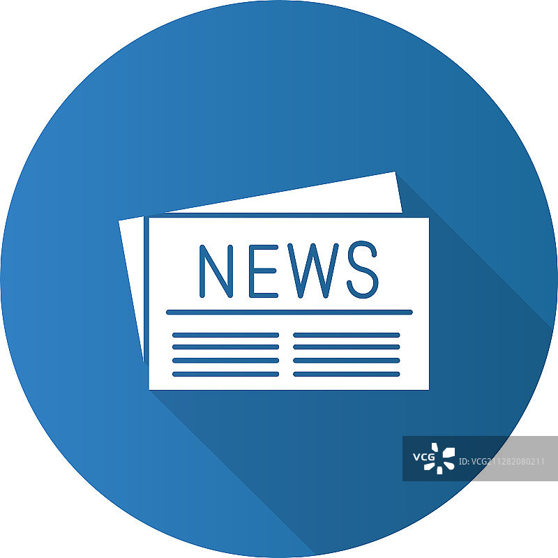 报纸扁平设计长阴影标志图标图片素材