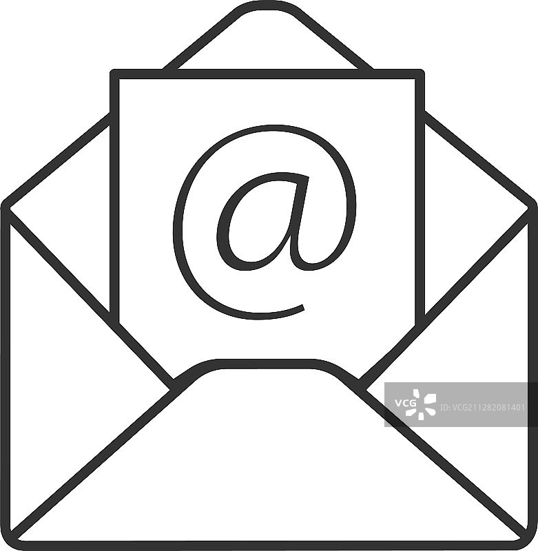 电子邮件地址线性图标图片素材