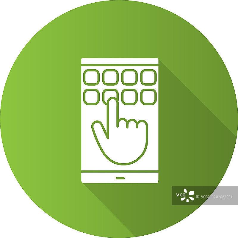 智能手机触摸屏和键盘扁平设计图片素材