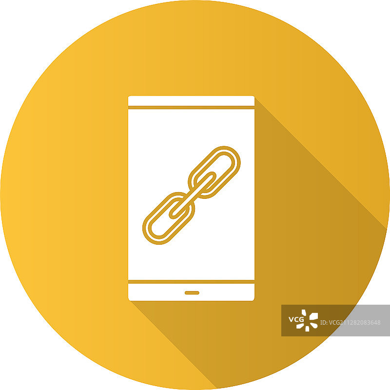 带有链接标志的手机线性图标图片素材