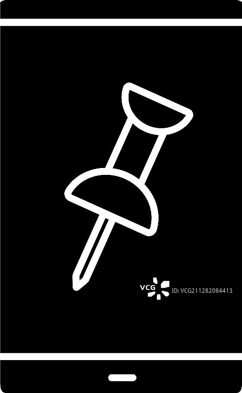 带有图钉字形图标的手机图片素材