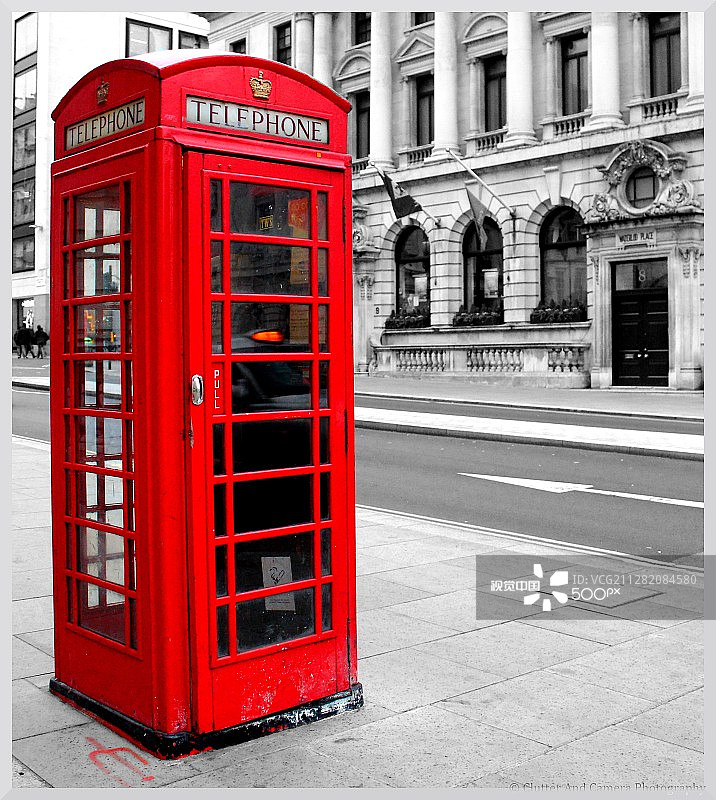 英国伦敦的红色电话亭图片素材