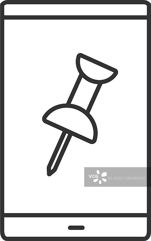 带图钉线性图标的手机图片素材