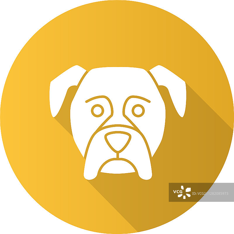 拳击手扁平风格长阴影glyph图标图片素材