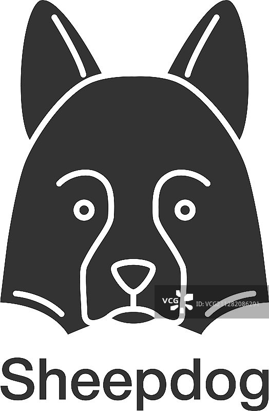 设得兰群岛牧羊犬字形图标图片素材