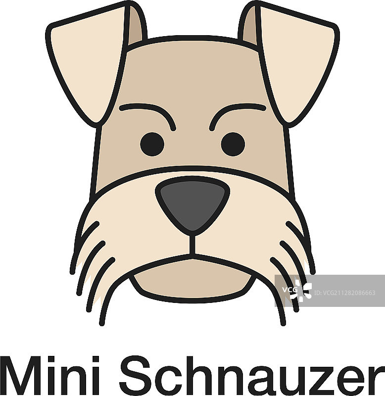 迷你雪纳瑞彩色图标图片素材