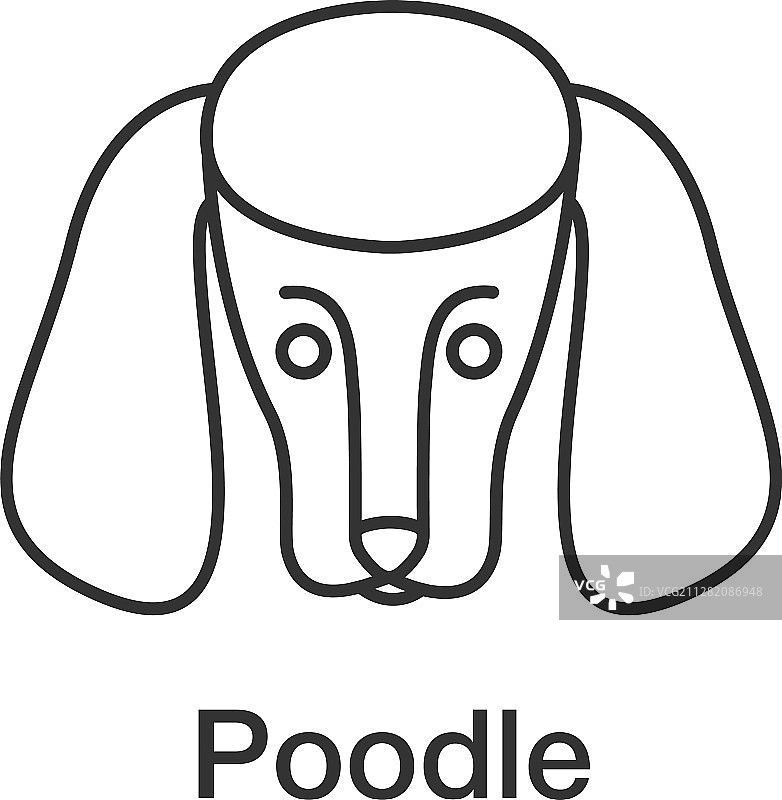 贵宾犬线性图标图片素材