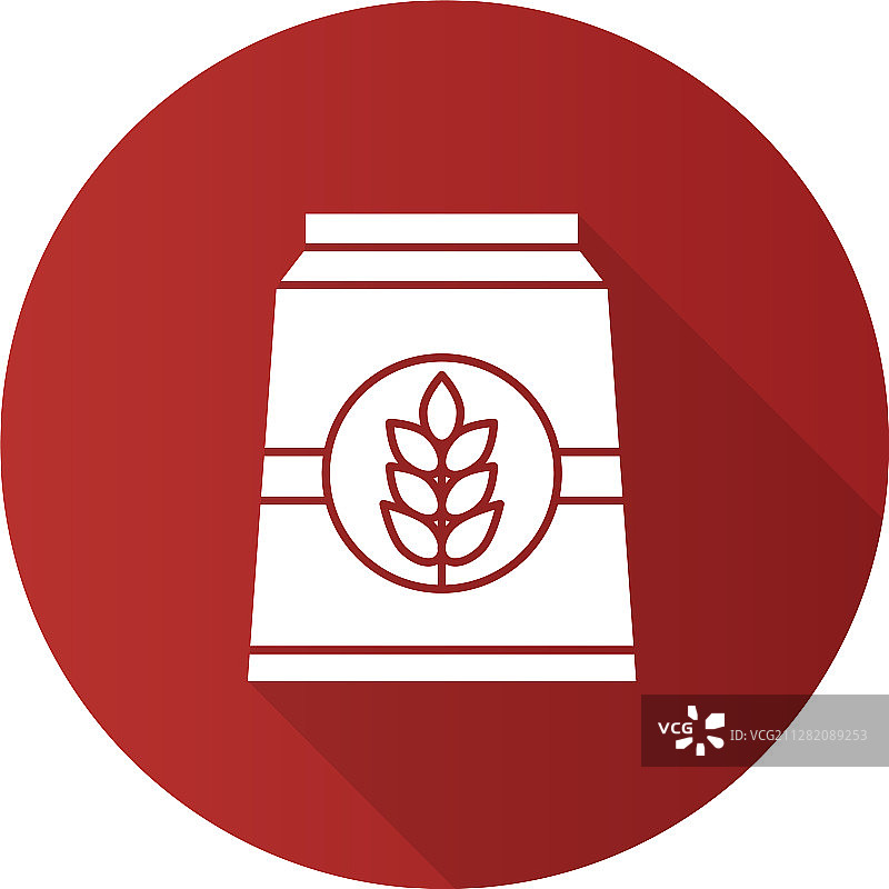 面粉纸袋扁平设计长阴影glyph图标图片素材