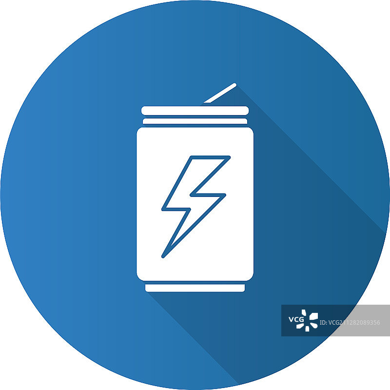 扁平设计长阴影能量饮料罐图片素材