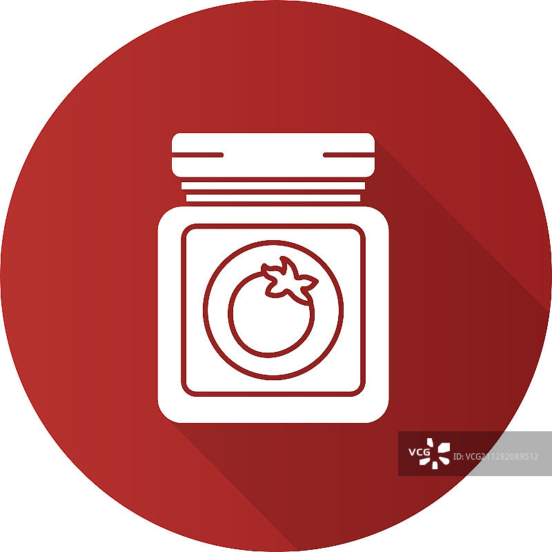 扁平风格番茄酱罐长阴影设计图片素材