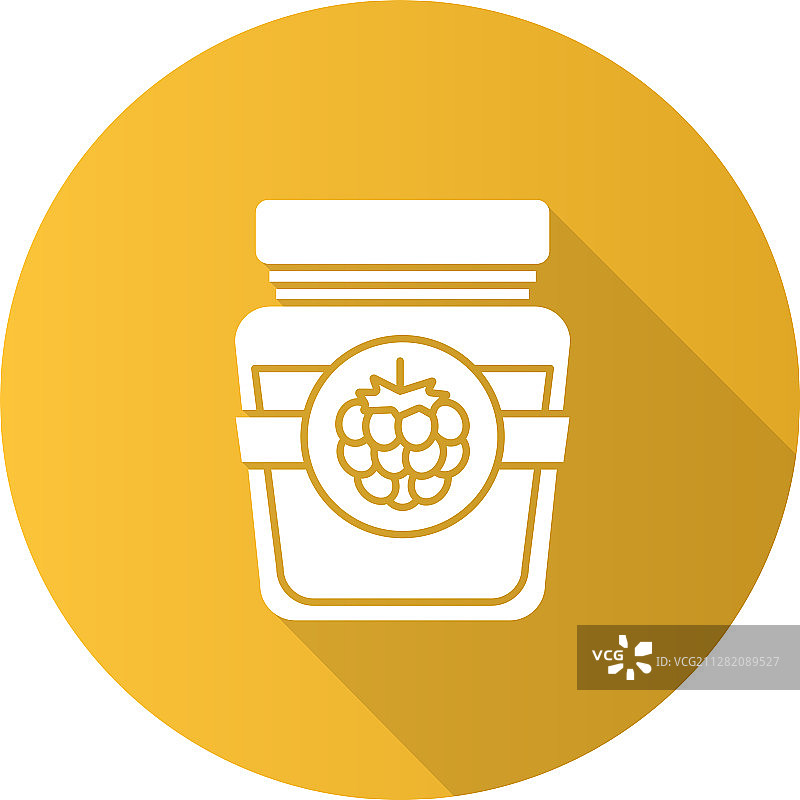 覆盆子或黑莓果酱罐扁平风格设计图片素材