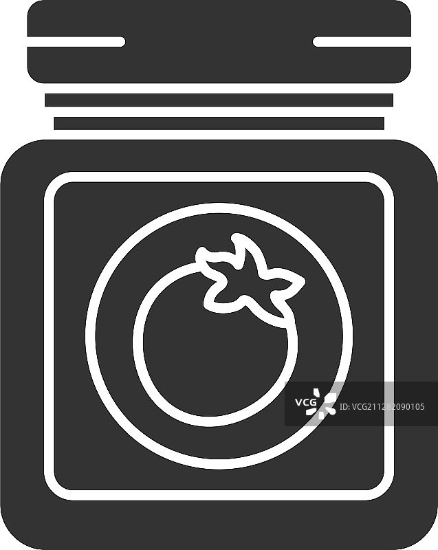 番茄酱罐字形图标图片素材