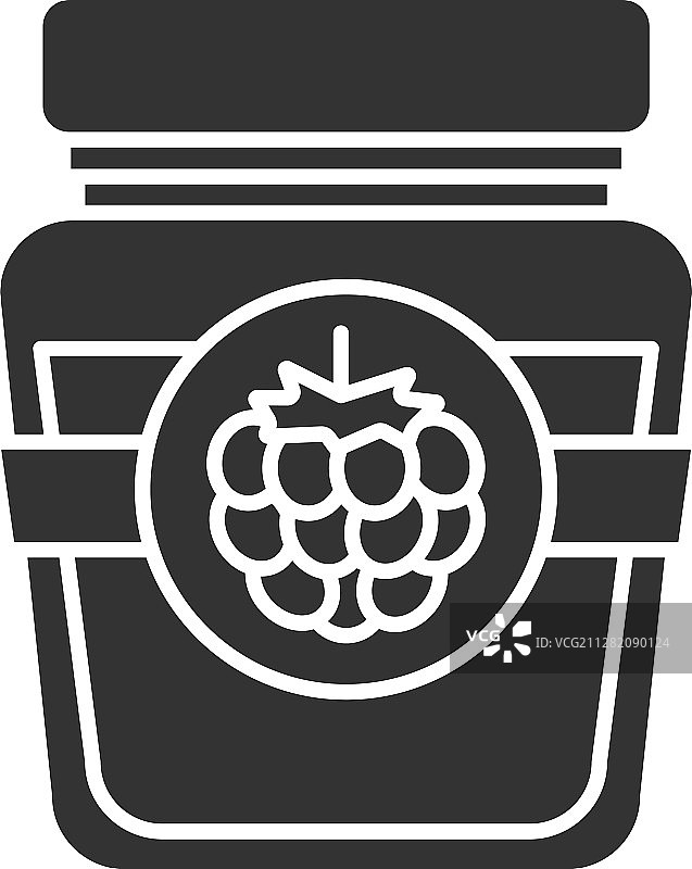 覆盆子或黑莓果酱罐标志符号图片素材