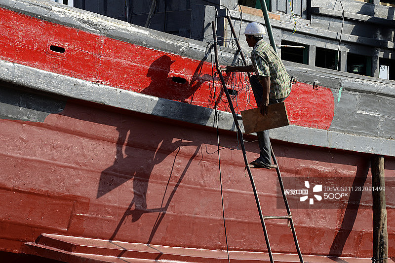 亚洲缅甸丹老船舶制造图片素材