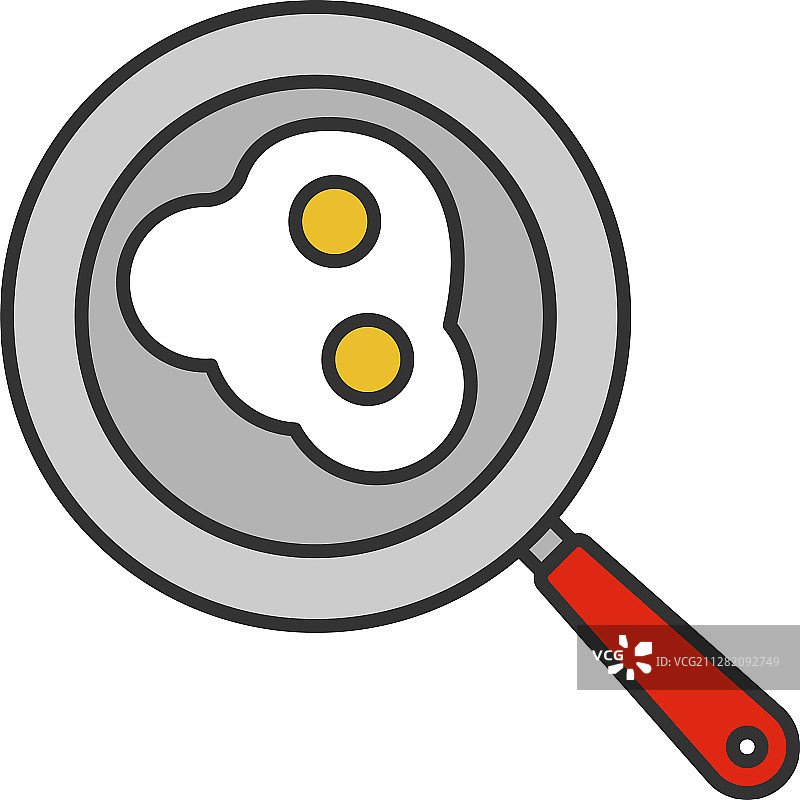 平底锅煎蛋颜色图标图片素材