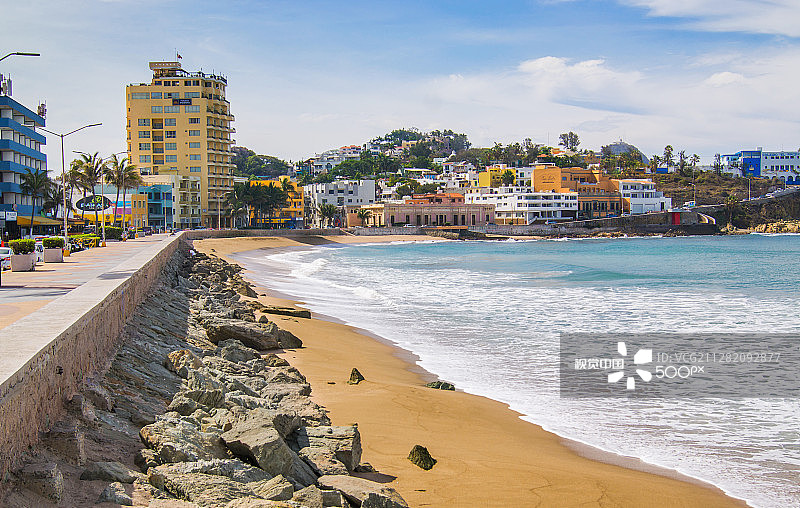 墨西哥马萨特兰奥拉斯阿尔塔斯海滩图片素材