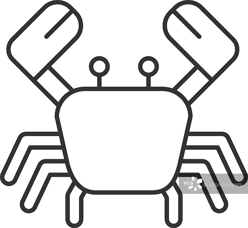 螃蟹线性图标图片素材