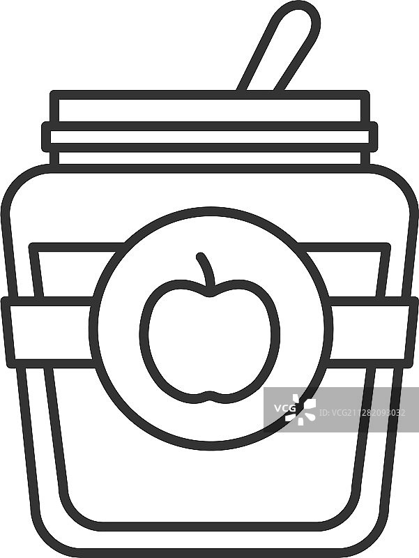 苹果酱罐线性图标图片素材
