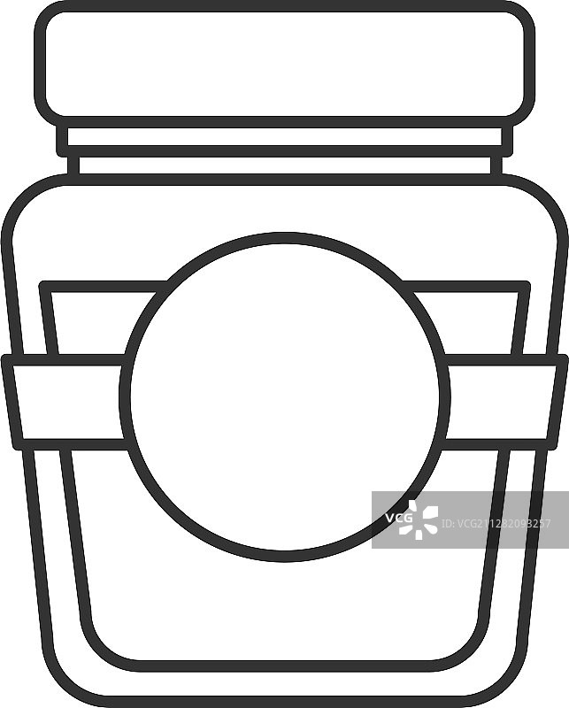 带空白标签的玻璃罐线性图标图片素材