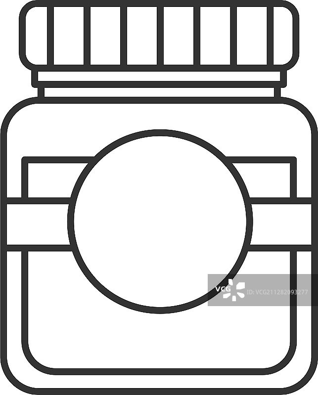 带空白标签的玻璃罐线性图标图片素材