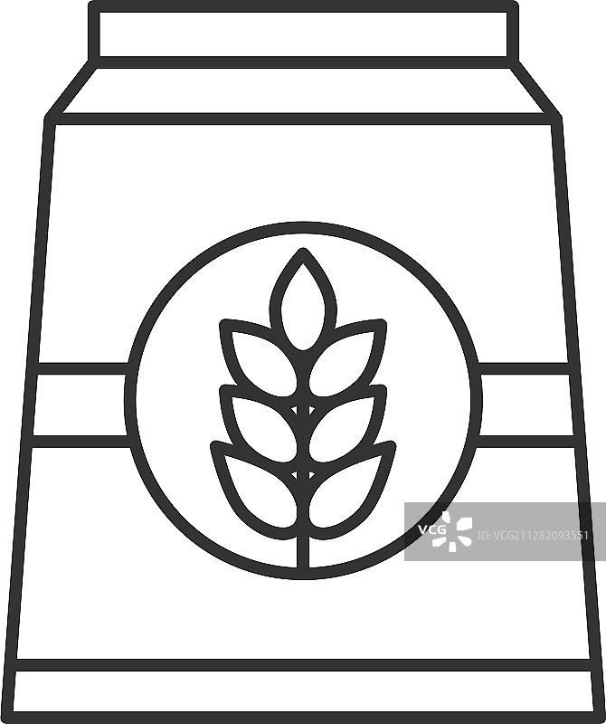 面粉纸袋线性图标图片素材