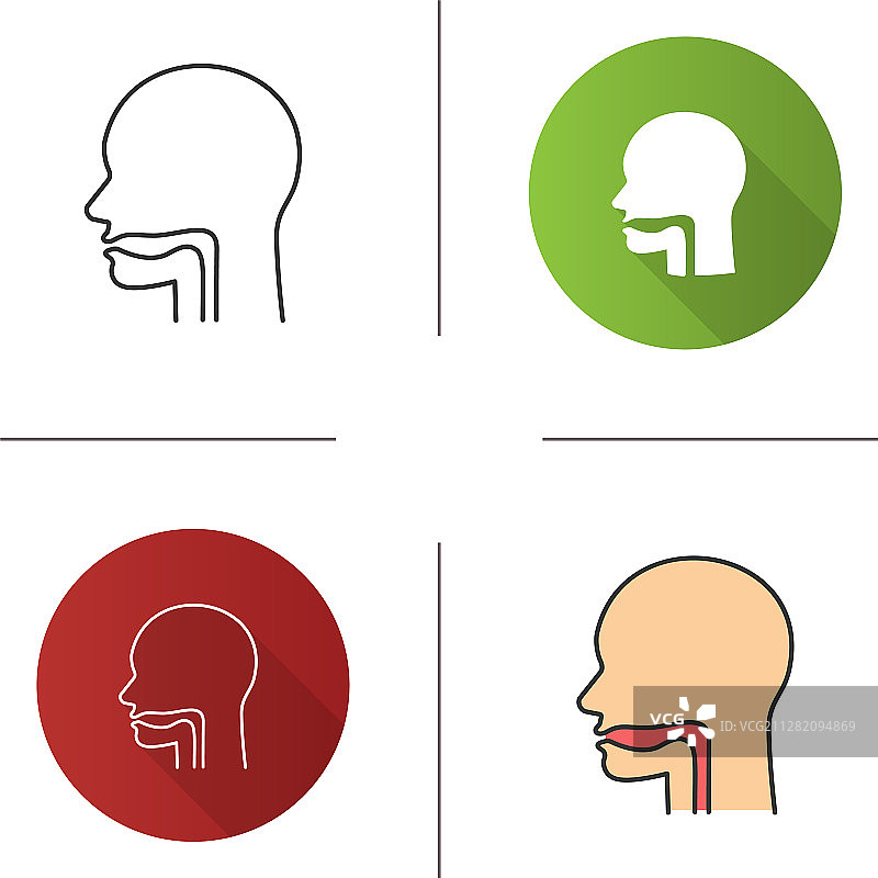 口腔咽喉和食道图标图片素材