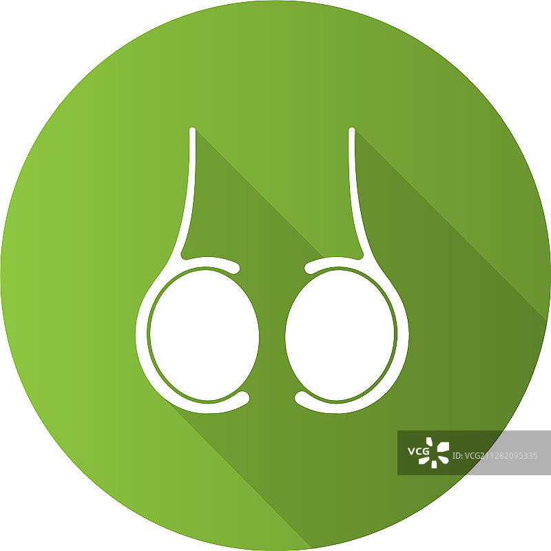 睾丸扁平设计长阴影标志图标图片素材