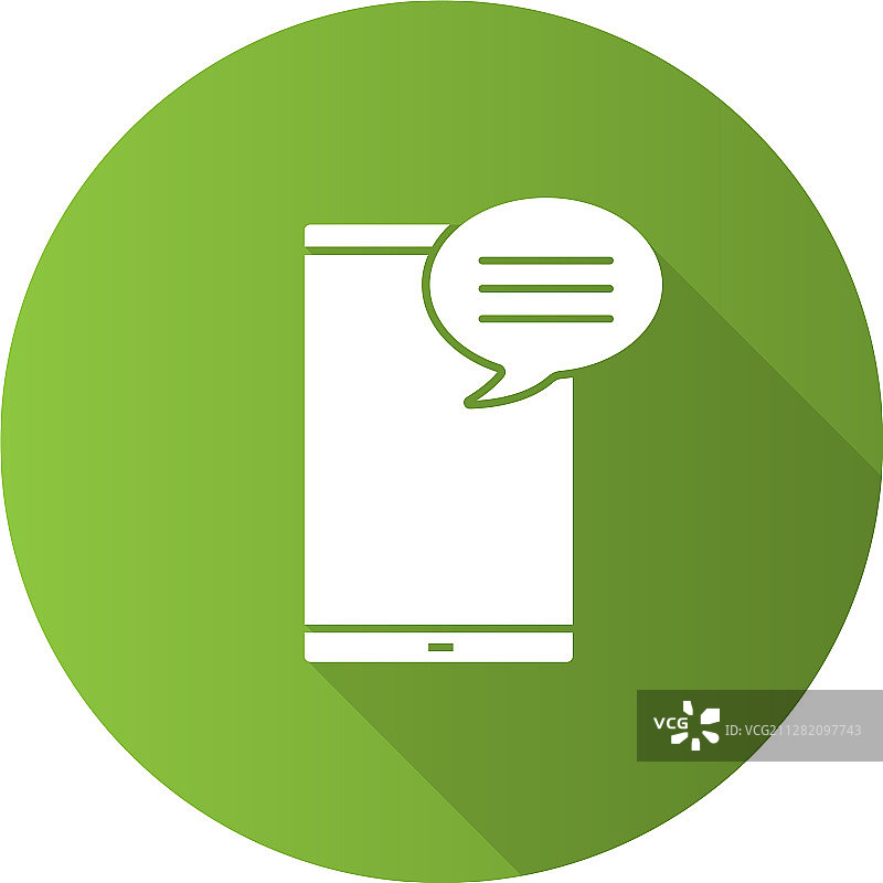 带有语音气泡的智能手机扁平设计图片素材