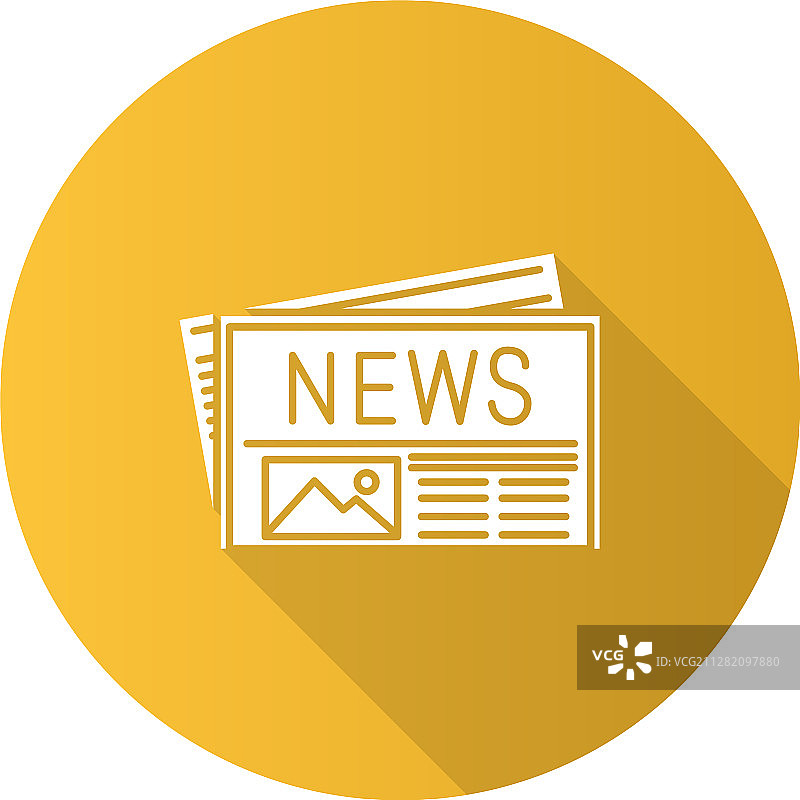 报纸扁平设计长阴影标志图标图片素材