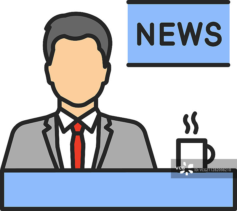 电视节目主持人彩色图标图片素材