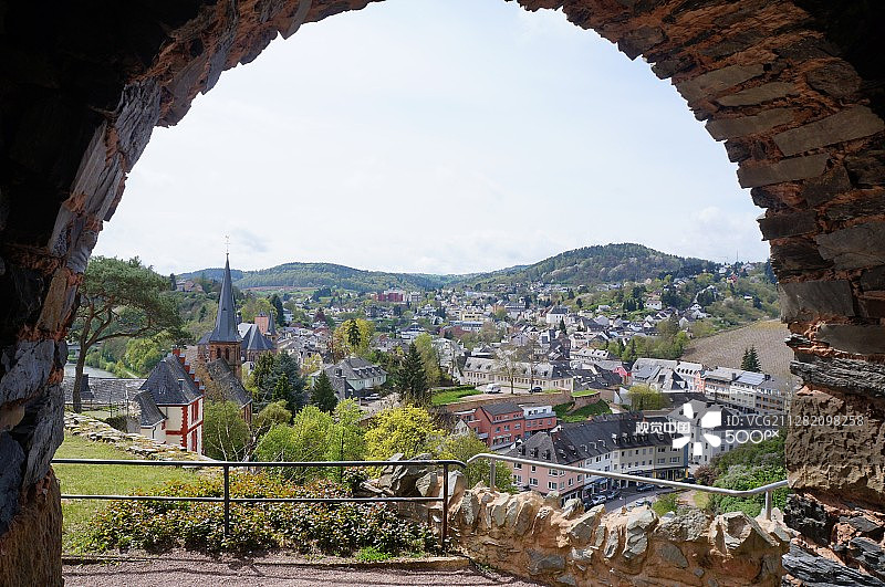 从萨尔堡城堡俯瞰图片素材