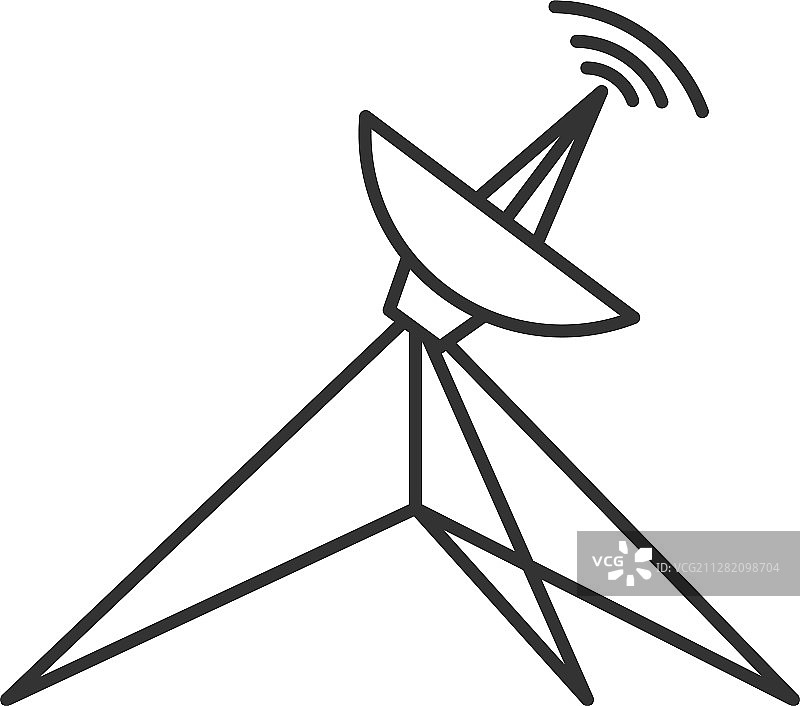 卫星天线线性图标图片素材