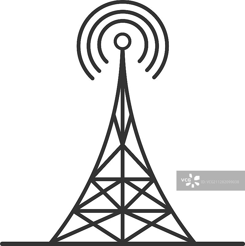 无线电塔线性图标图片素材