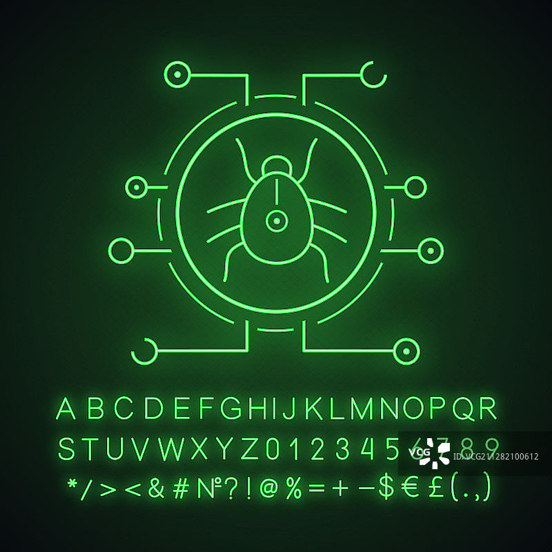 数字病毒霓虹灯图标图片素材