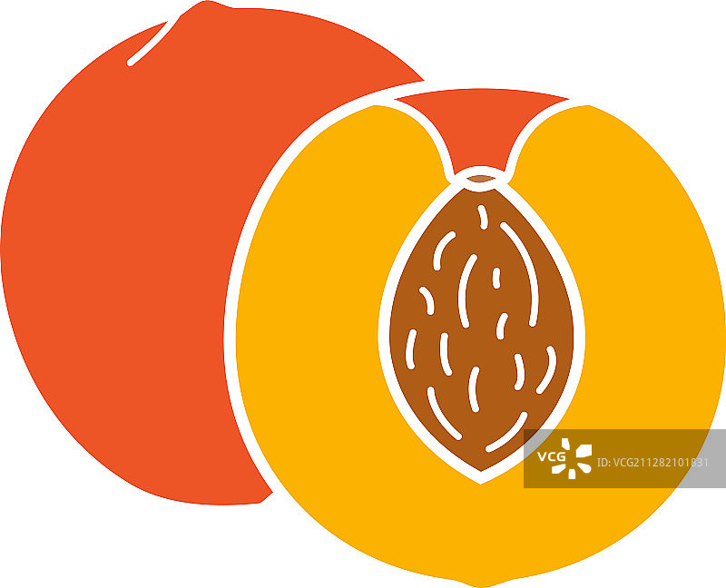 桃子颜色字形图标图片素材