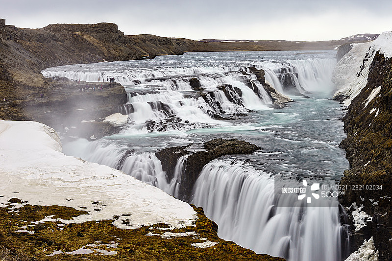 冰岛黄金瀑布图片素材