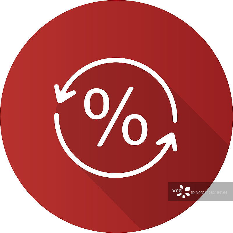 百分比转换扁平设计长阴影字形图片素材