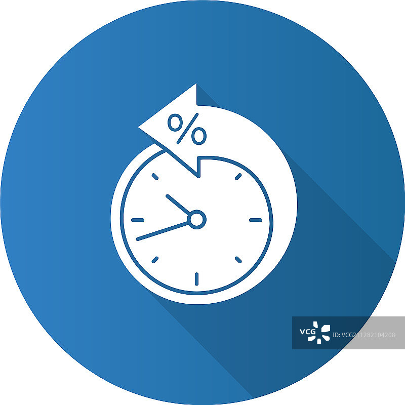 带百分比的顺时针返回箭头扁平设计图片素材