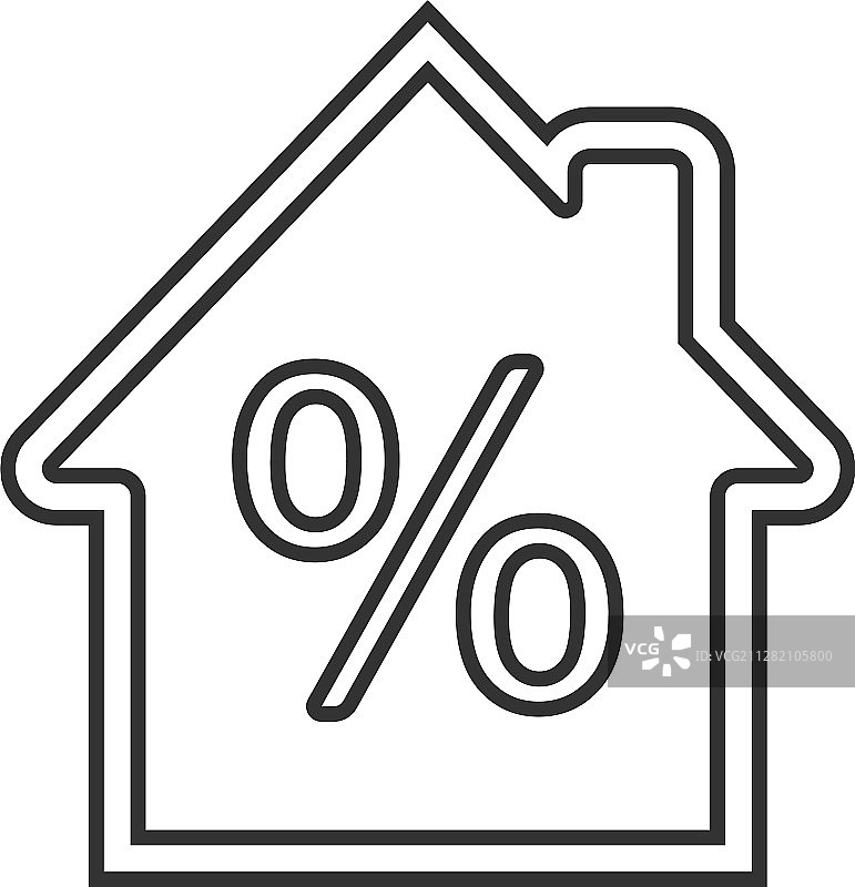 抵押贷款利率线性图标图片素材