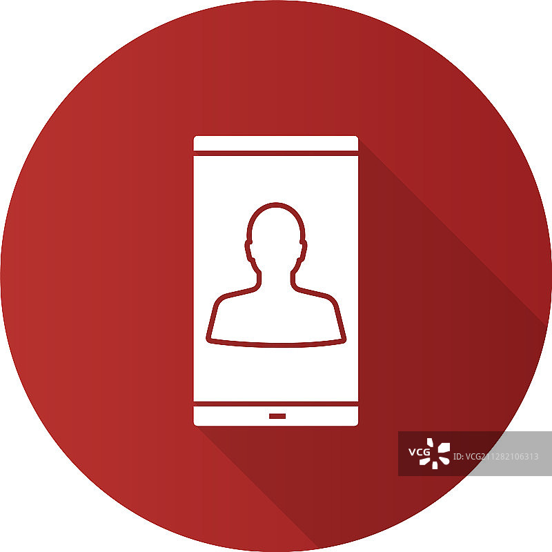 智能手机用户扁平设计长阴影标志图标图片素材