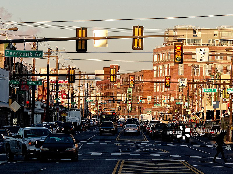 费城黎明时的华盛顿大街图片素材