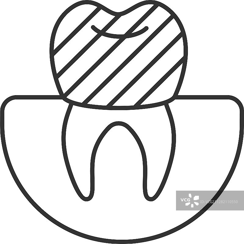 牙冠线性图标图片素材