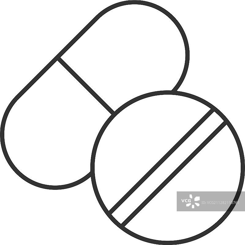 药丸线性图标图片素材