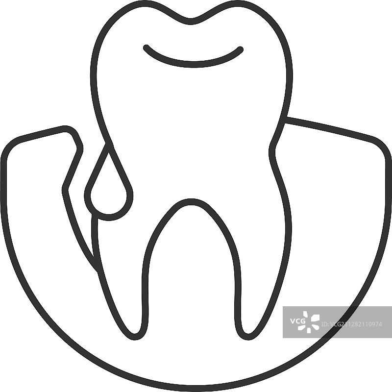 牙龈出血线性图标图片素材